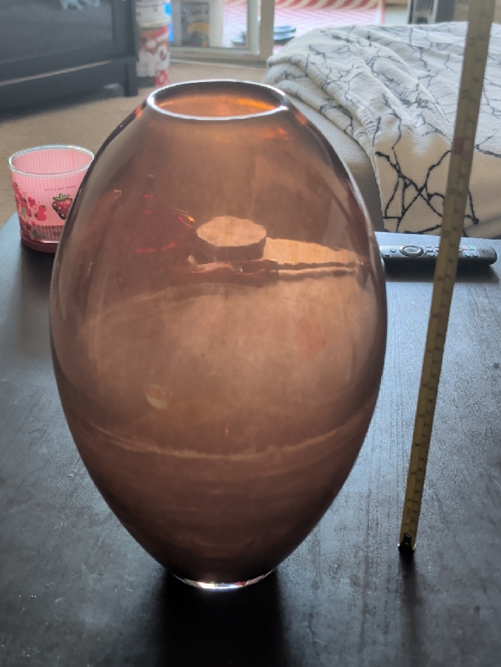 Smoky Brown Large Decorative Glass Vase - Home Accents - Picture 2 of 2